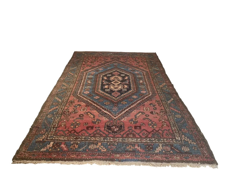 Authentic Hand Knotted Persian Hamadan Rug 125 × 195 cm | Vintage Wool Carpet — photograph 10