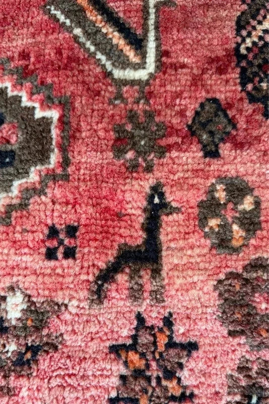 Large Vintage Persian Shiraz Hand Knotted Wool Rug 305x214cm Iranian Tribal Carpet — photograph 2
