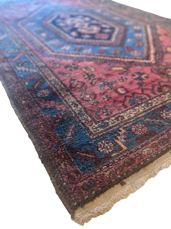 Authentic Hand Knotted Persian Hamadan Rug 125 × 195 cm | Vintage Wool Carpet — photograph 14